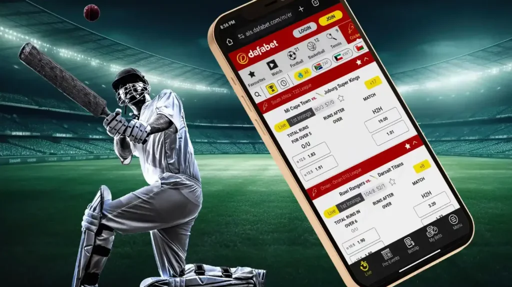 Dafabet cricket and mobile sports interface