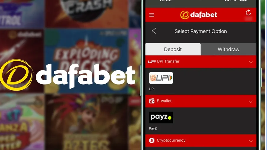 Dafabet payment options interface for Indian users