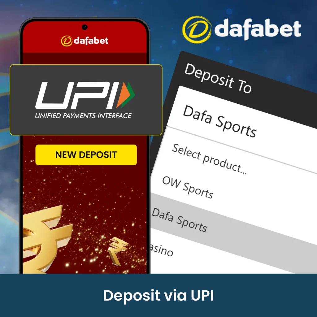 Dafabet UPI deposit interface example