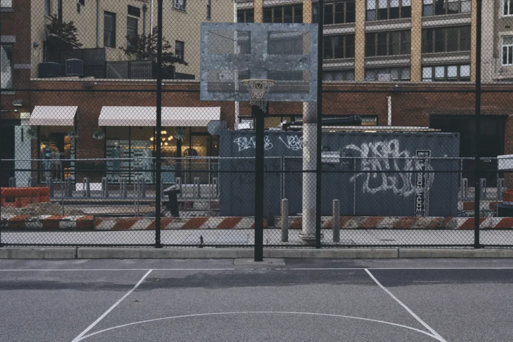 Basketball court illustration for league and match category information